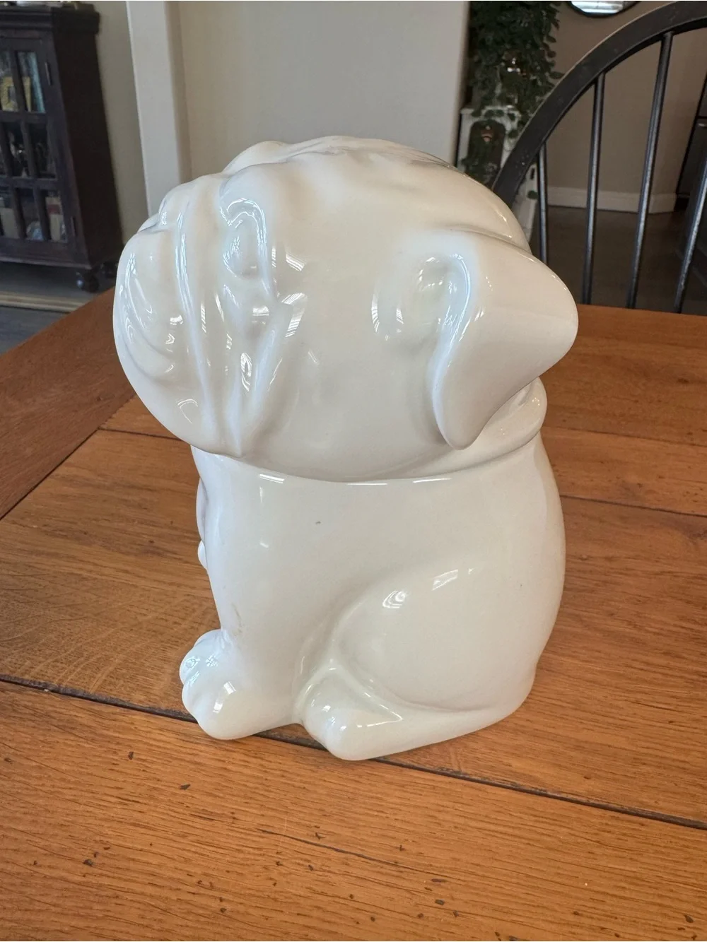 White Ceramic Bulldog Cookie Jar
